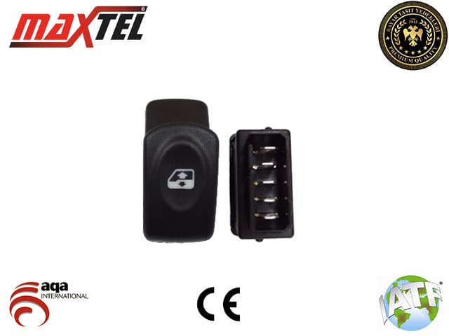 CAM ACMA DUGMESI ON SOL 5 PIN SIYAH OTOMATIK MEGANE I/KANGOO