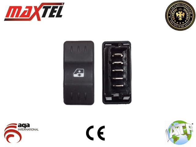 CAM ACMA DUGMESI 5 PIN TEKLI SIYAH LOGAN