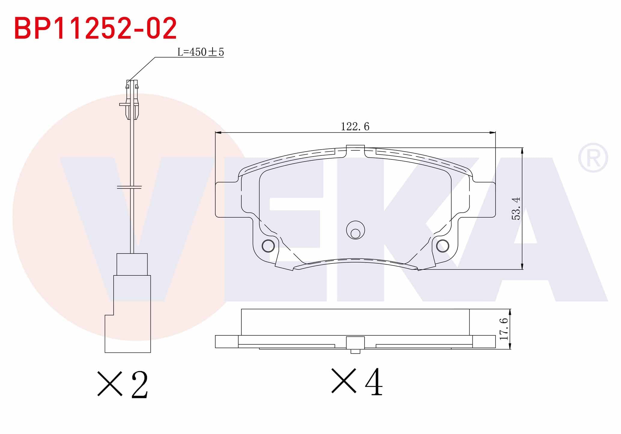 FREN BALATA ARKA FISLI FORD TRANSIT (V347) 2.2 TDCI - 2.4 TDCI - 3.2 TDCI 2006-2014 / TRANSIT (V348) 2.2 TDCI 2006-2014