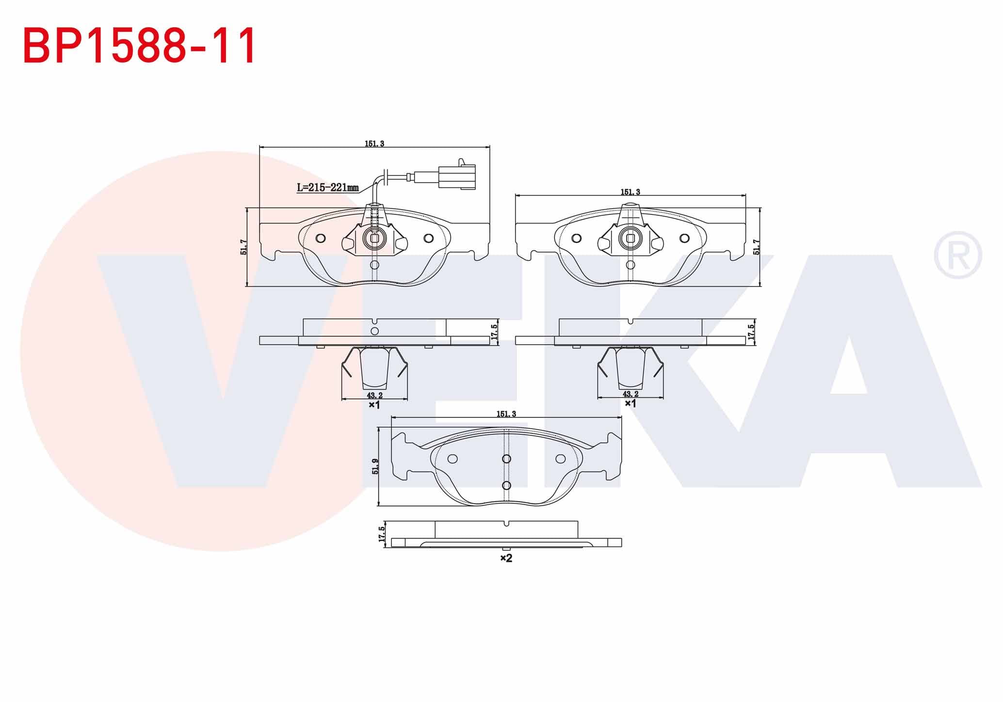 FREN BALATA ON FISLI MAREA(185)1.4i 96-07/1.6i 16v 96-07/1.9 JTD 96-07/BRAVA(182)1.6 16v 95-02/1.6 16v 95-04/BRAVO(182)1.6 95-04/1.9 95-04