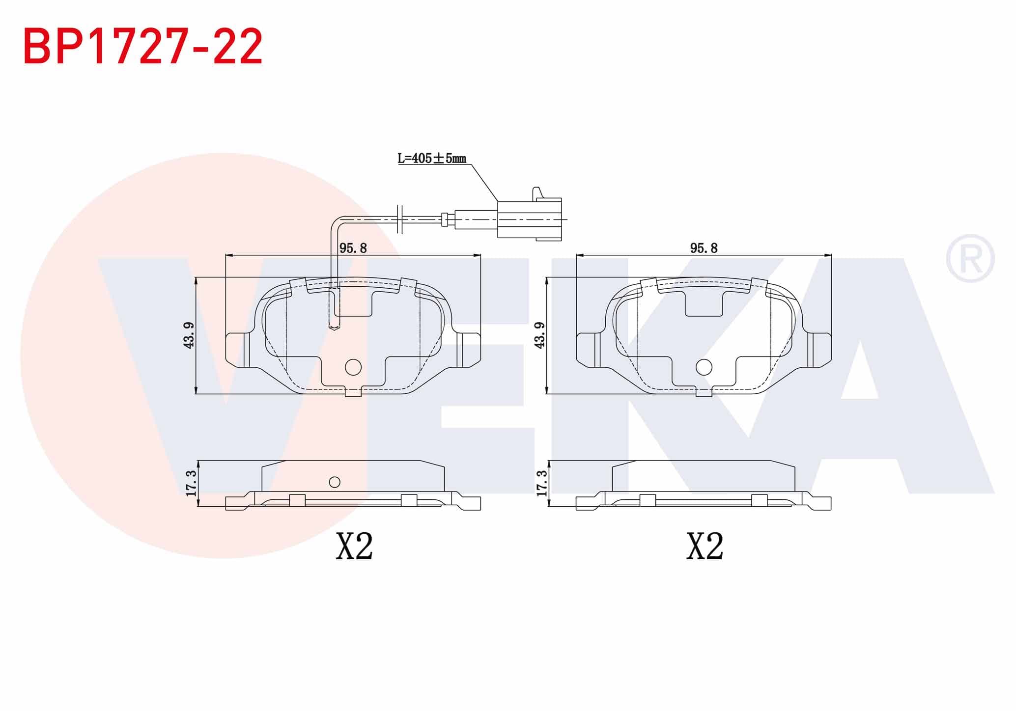 FREN BALATA ARKA CIFT FISLI FIAT LINEA (323) 1.6 MJT 2010- / LINEA (323) 1.4 2010-