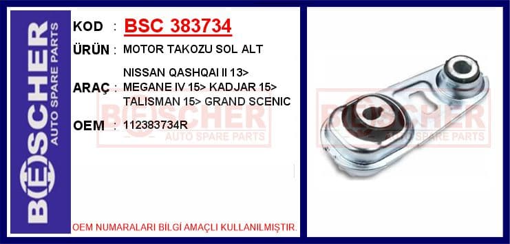 MOTOR TAKOZU SOL ALT NISSAN QASHQAI II 13> MEGANE