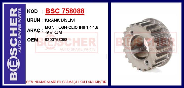 KRANK DISLISI MGN II-LGN-CLIO II-III 1.4-1.6 16V K4M