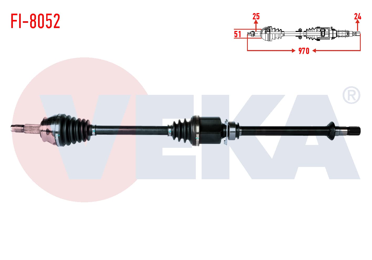 KOMPLE AKS SAG ON FIAT DOBLO (152,263) 1.3 MJT UZUNLUK 970mm 2010-