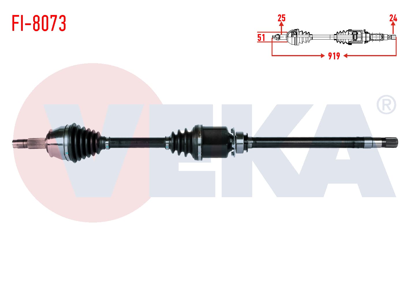 KOMPLE AKS SAG ON FIAT FIORINO (225) 1.3 MJT EURO 5 UZUNLUK 919mm 2013-
