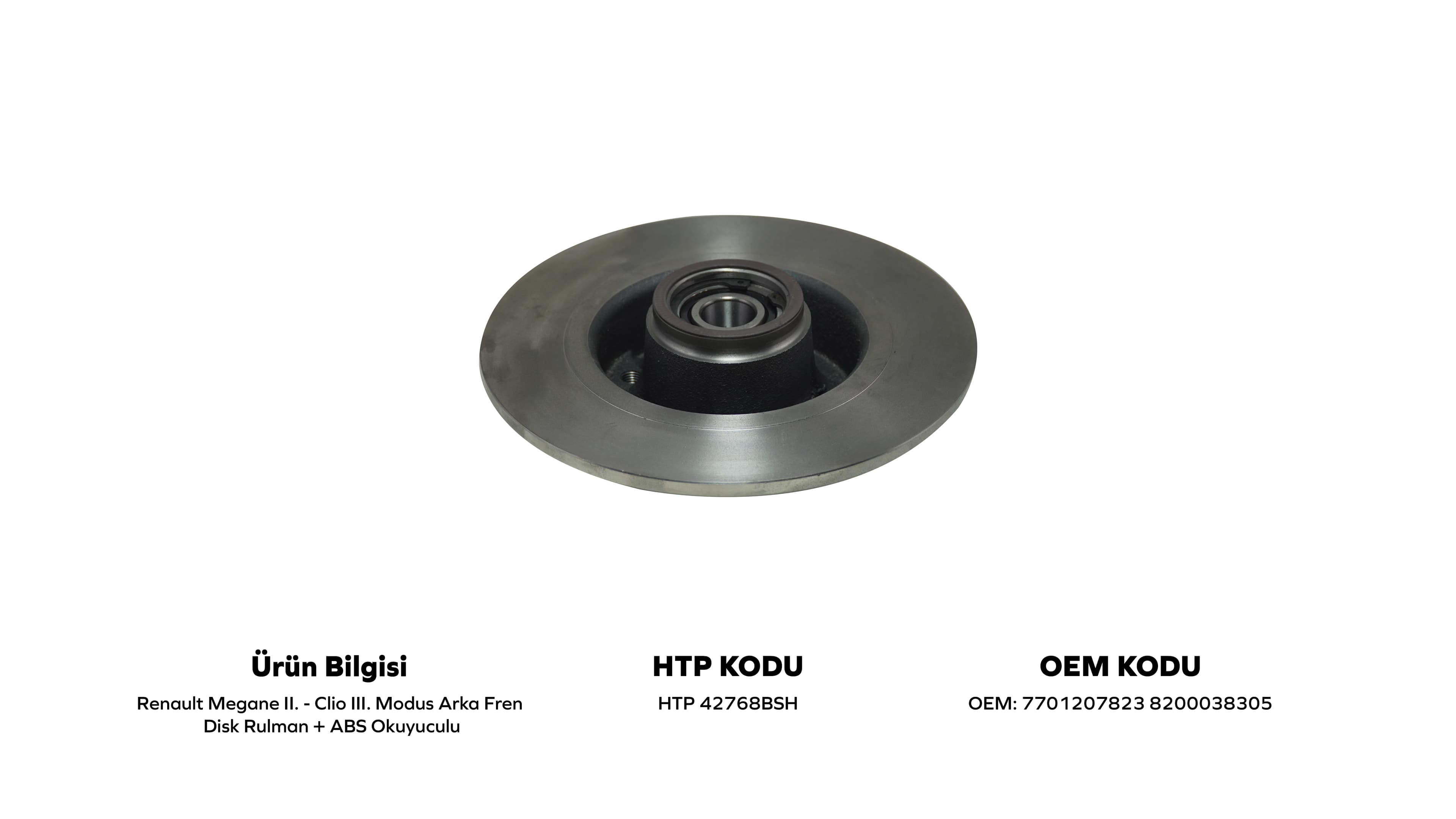 ARKA FREN DISK AYNASI BILYALI ABS OKUYUCULU 4 BIJON MEGANE II/CLIO III/MODUS