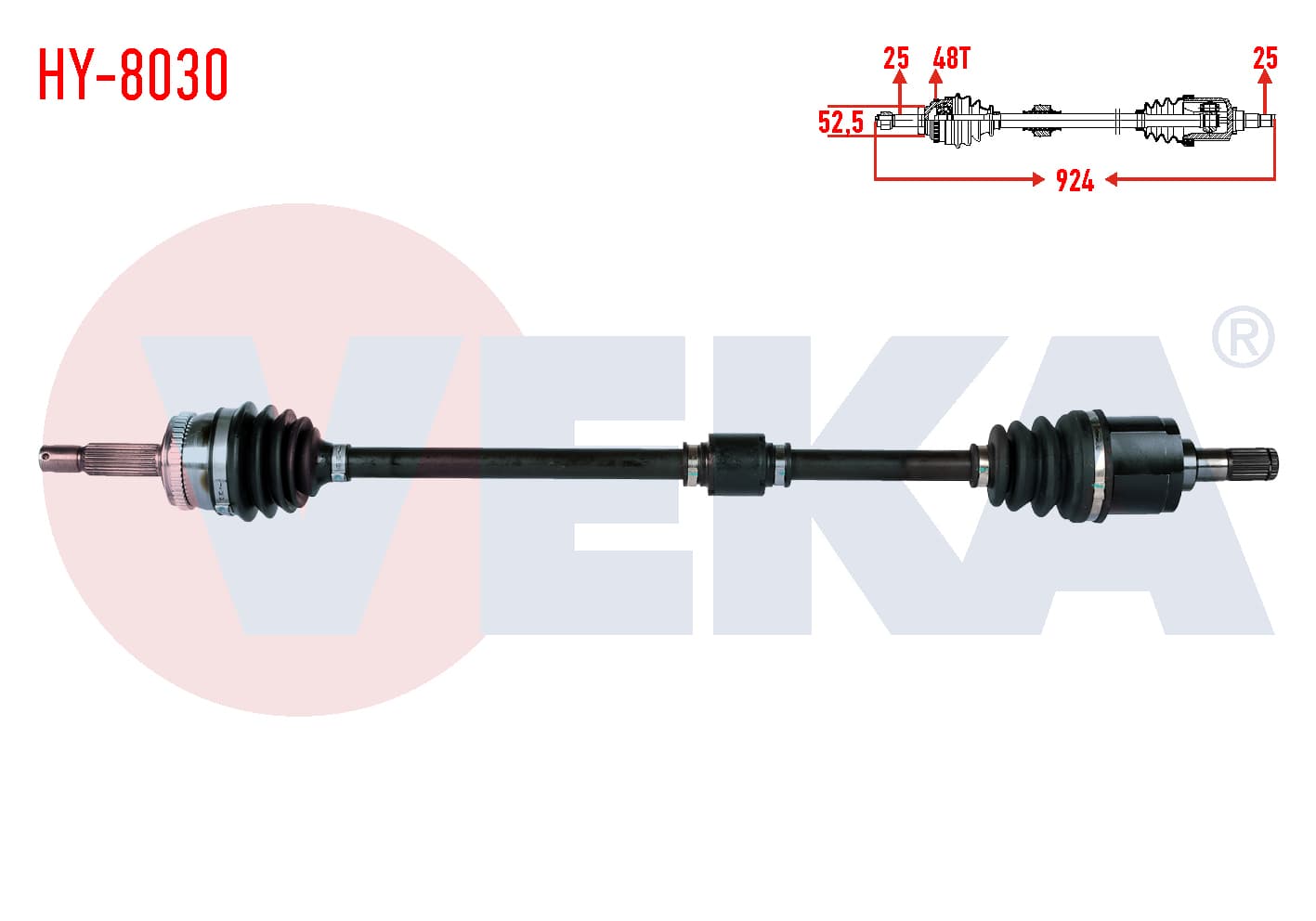 KOMPLE AKS SAG ON HYUNDAI ACCENT ERA 1.4i 16v ABSLI 48 DIS UZUNLUK 924mm 2006-2012