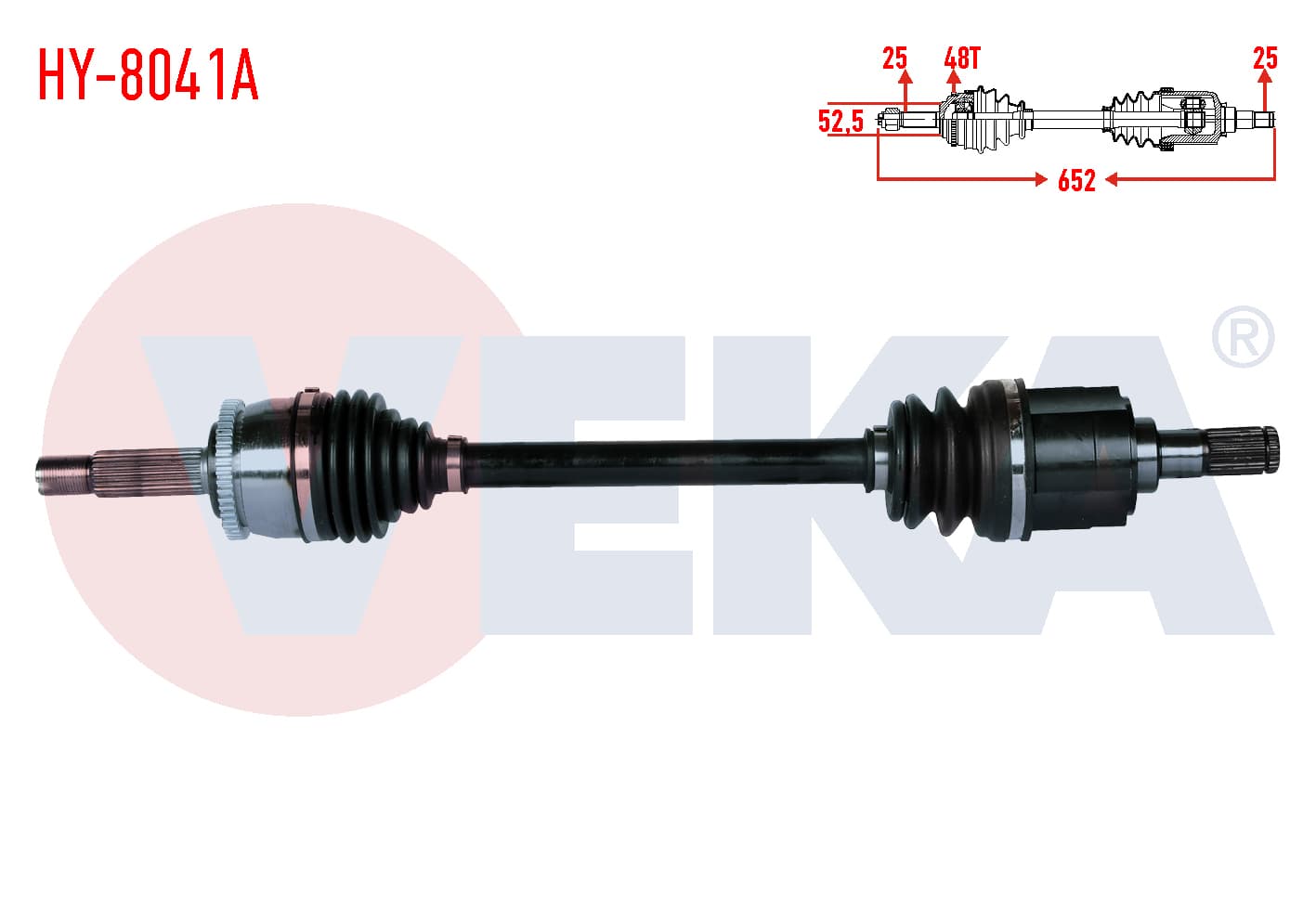 KOMPLE AKS ON SOL HYUNDAI ACCENT BLUE 1.4 CVVT M-T ABSLI 48 DIS UZUNLUK 652mm 2012-