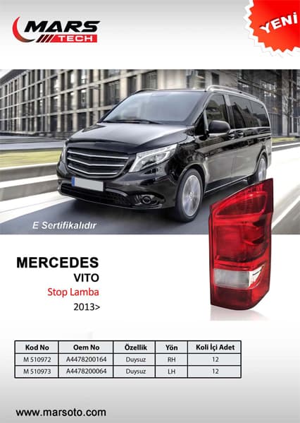 STOP LAMBASI SAG MERCEDES W447 VITO 14- TEK KAPI