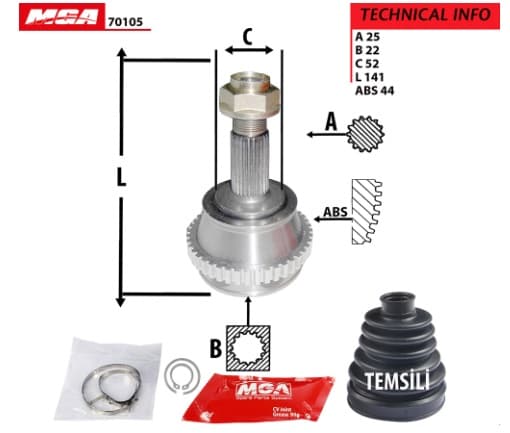 AKS KAFASI ABS LI MAREA 1.6 16V 96- PUNTO 1.7D ALFA ROMEO 145 1.4 16V