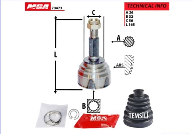 AKS KAFA DIS-TOYOTAAVENSIS 97/02/CARINA-E 97/02 26x32x56