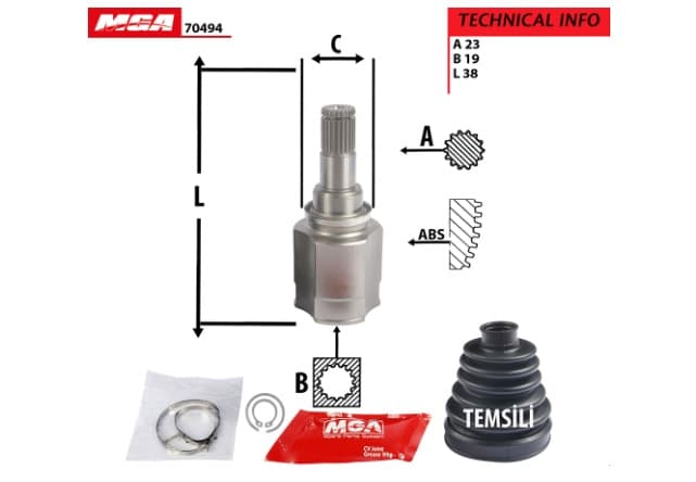 AKS KAFA IC R/L-TOYOTAYARIS 99/05 1.3 16V23x19x38