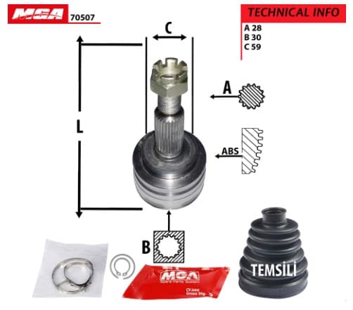 AKS KAFA DIS-MITSUBISHILANCER 08/121.5 BENZINLI28x30x59