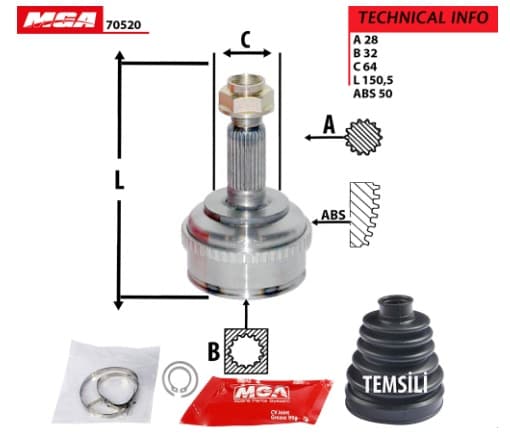AKS KAFA DIS ABSLI-HONDAACCORD 98/02 28x32x64xABS-50