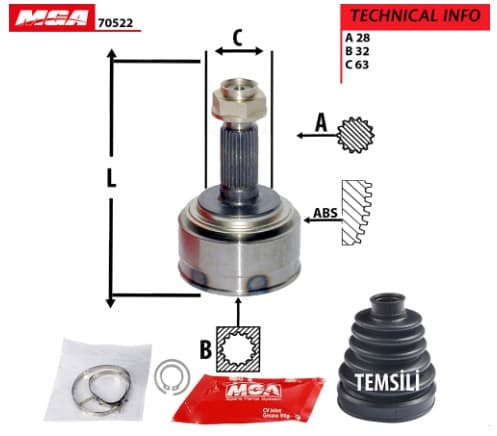 AKS KAFA DIS-HONDAACCORD 03/08 28x32x63