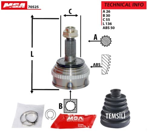 AKS KAFA DIS ABSLI-HONDACIVIC 96/00 1.6 VTEC 26x30x55-50