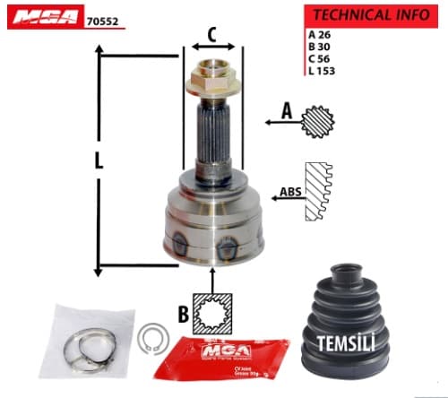 AKS KAFA DIS-MAZDA323-FAMILYA 95/981.8 /323-LANTIS 95/981.8 26x30x56