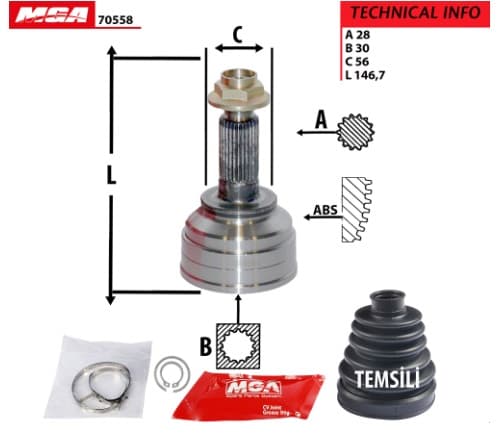 AKS KAFA DIS-MAZDA626 98/02 28x30x56
