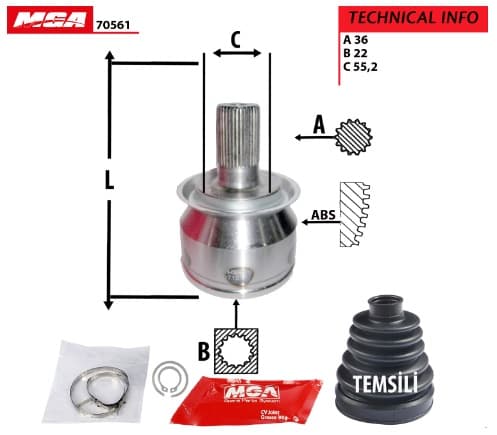 AKS KAFA DIS-MAZDA-3 03/081.6 16V36x22x55,2