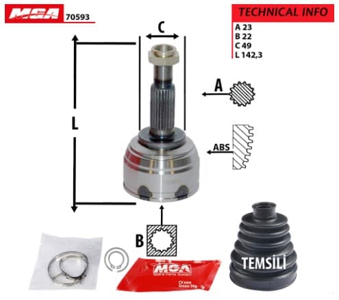 AKS KAFA DIS-NISSANMICRA-K12 03/101.5 DCI DIZEL 23x22x49