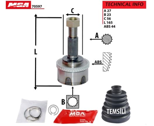 AKS KAFA DIS ABSLI - NISSAN PRIMERA - P12 03/10 1.6 - 1.8 27x23x56xABS-44