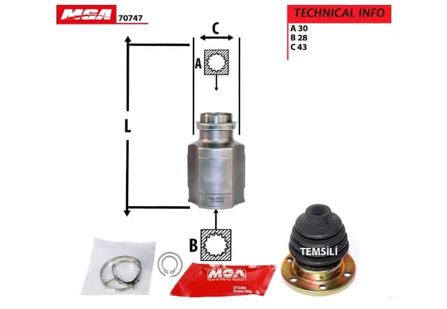 AKS KAFA IC-MAZDA323-LANTIS 95/981.8 MANUEL 30x28x43