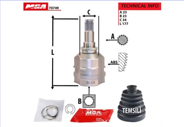 AKS KAFA IC-TOYOTACOROLLA 88/98AE92-AE100-AE101 23x23x34