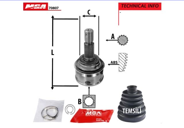 AKS KAFA DIS-TOYOTALANDCRUISER PRADO 02/103.0 D4D 30x30x70mm