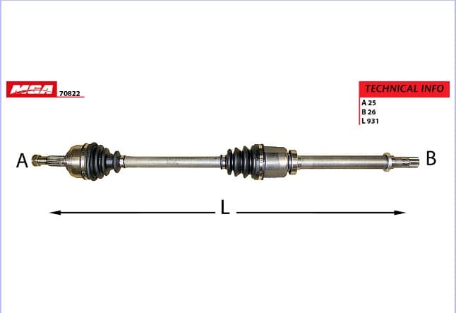 AKS SAG ABSSIZ MT RENAULTMegane 3/ FLUENCE 1.5 DCI 6 VITES