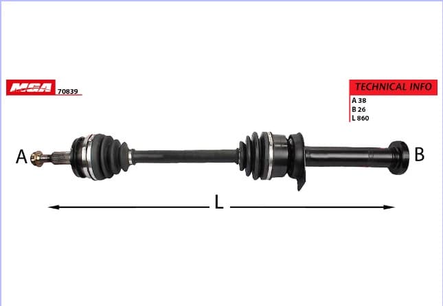 SAG AKS 860MM VW TRANSPORTER T6 2.0TDI 102HP IHTIYAC DURUMUNDA 02Z409345D