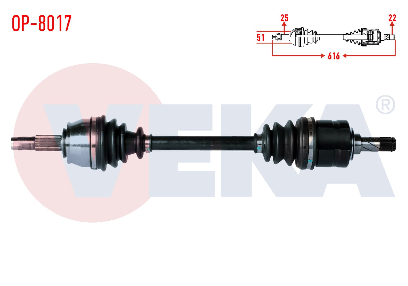 KOMPLE AKS SOL ON UZUNLUK 616mm OPEL CORSA D 1.3 CDTI (DTJ) 2006-2014