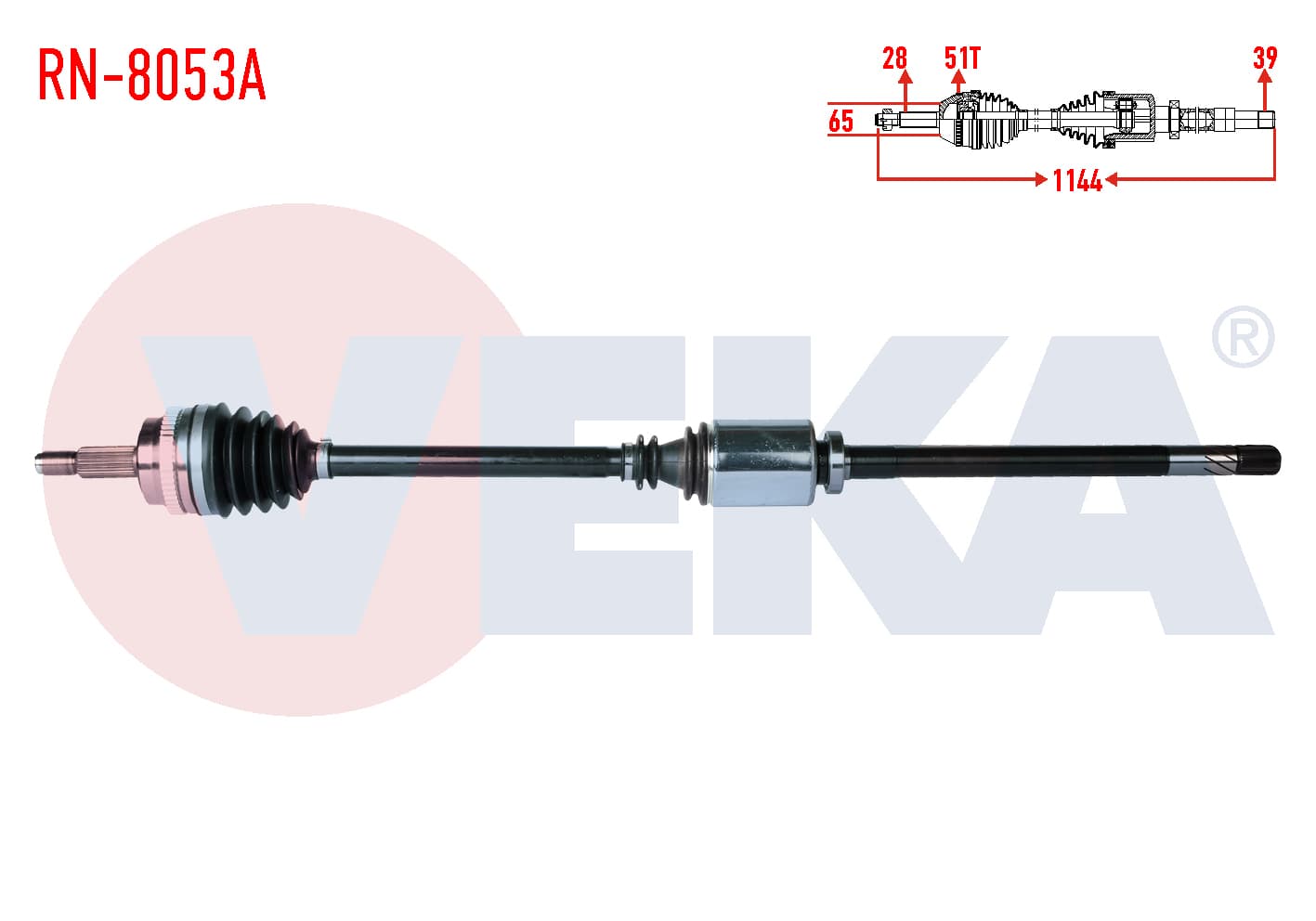 KOMPLE AKS SAG ON RENAULT MASTER II (FD) 2.5 DCI ABSLI 51 DIS UZUNLUK 1144mm 1998-2010