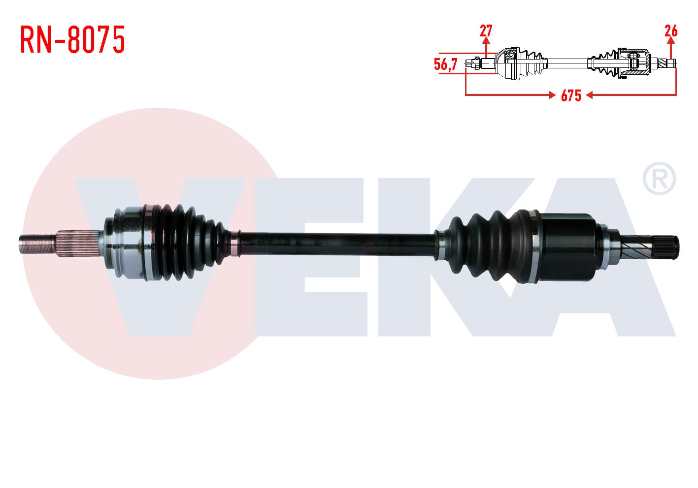 KOMPLE AKS SOL ON UZUNLUK 675mm RENAULT KANGOO 1.5 DCI 2008- / MERCEDES CITAN (W415) 1.5 CDI 2012-