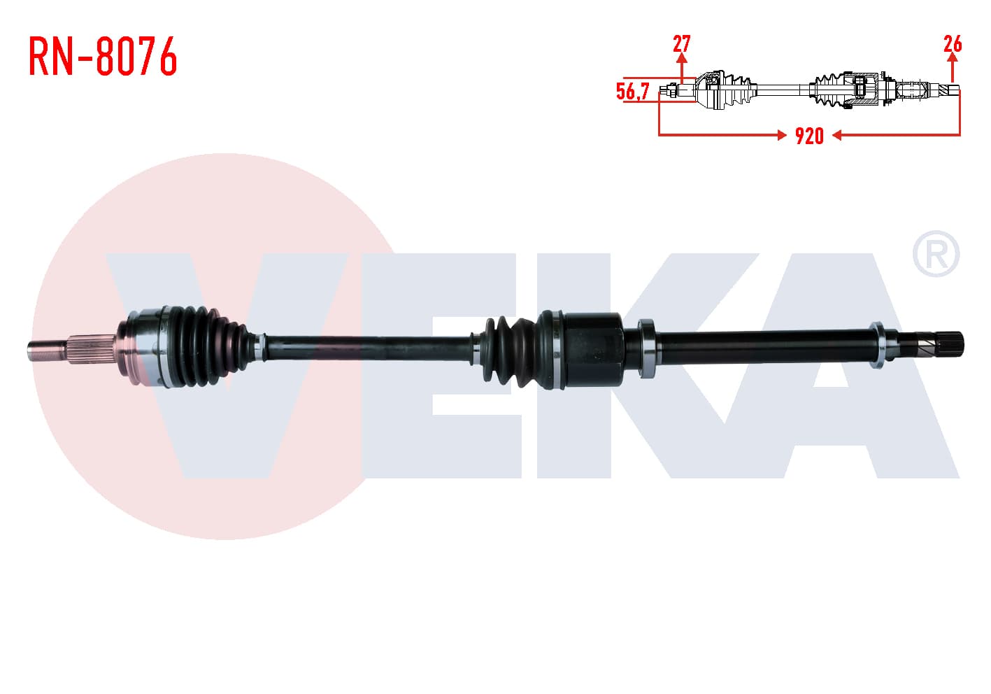 KOMPLE AKS SAG ON UZUNLUK 920mm RENAULT KANGOO 1.5 DCI 2008- / MERCEDES CITAN (W415) 1.5 CDI 2012-