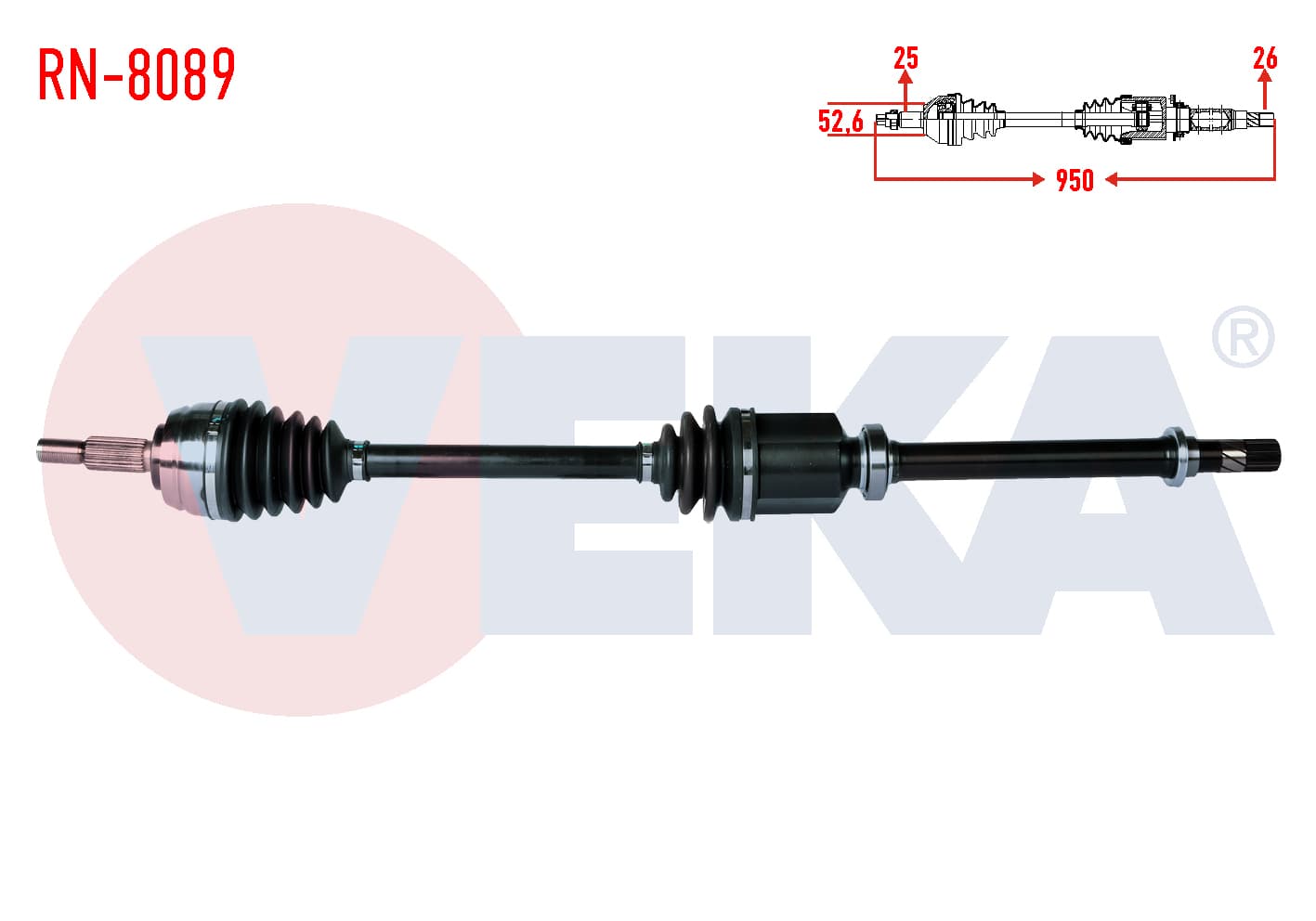 KOMPLE AKS SAG ON DACIA DUSTER 1.5 DCI UZUNLUK 950mm 2010-