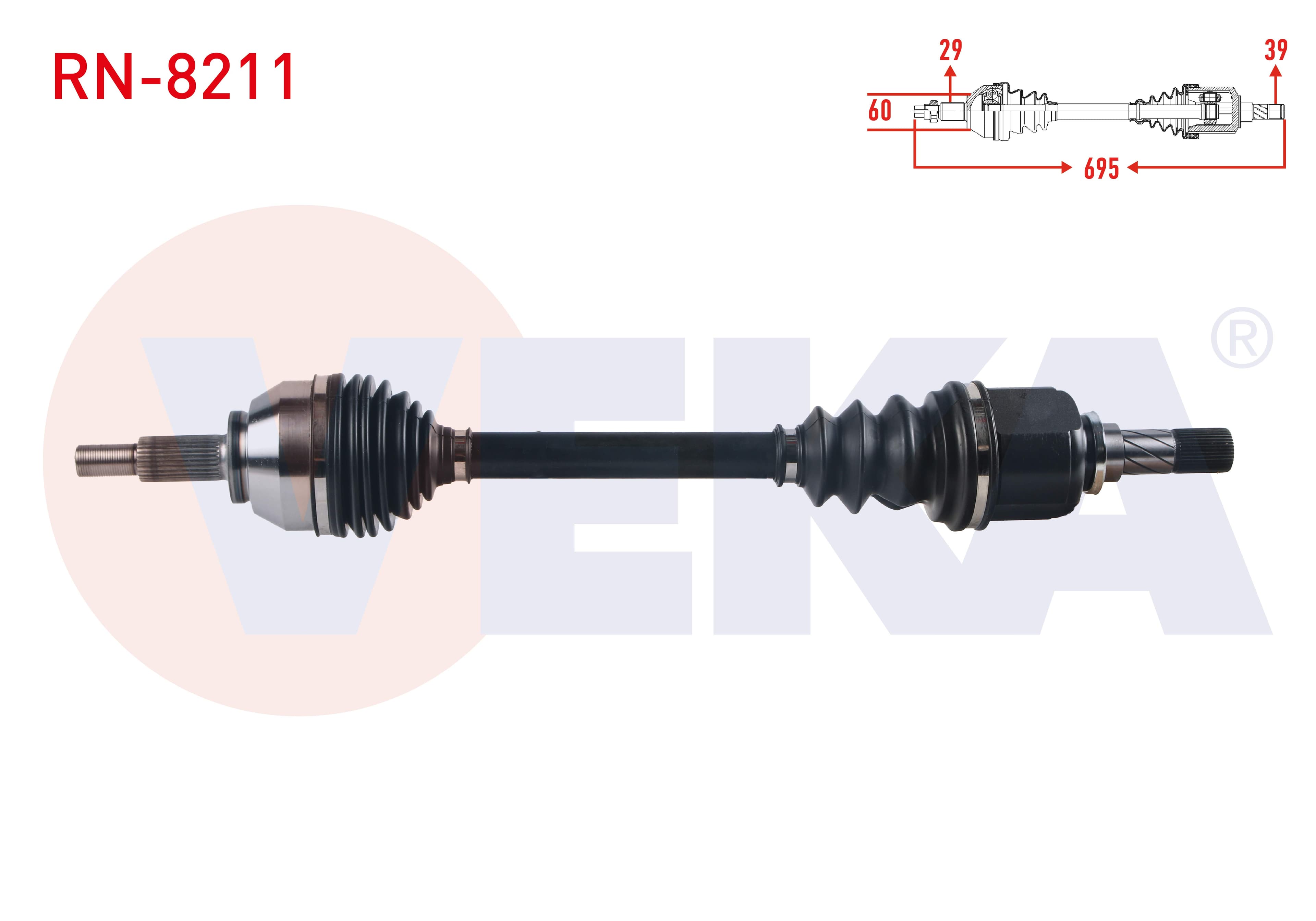 KOMPLE AKS SOL ON RENAULT TRAFIC III (JG_) 1.6 DCI UZUNLUK 695 mm 2014-